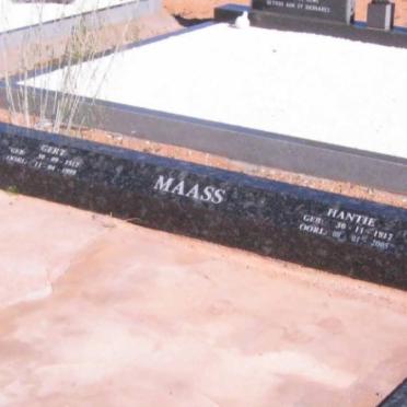 MAASS Gert 1912-1999 &amp; Hantie 1917-2005