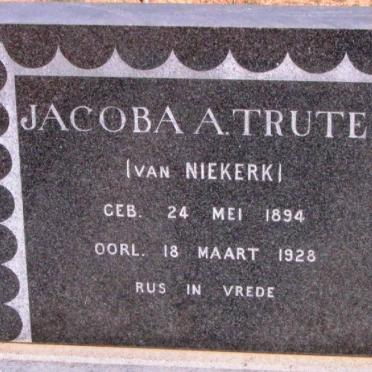 TRUTER Jacoba A. nee VAN NIEKERK 1894-1928
