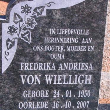 WIELLIGH Fredrika Andriesa 1950-2007