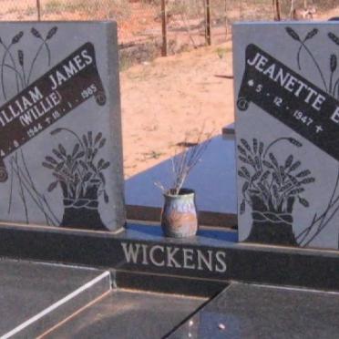 WICKENS William James 1944-1985 &amp; Jeanette Elaine 1947-