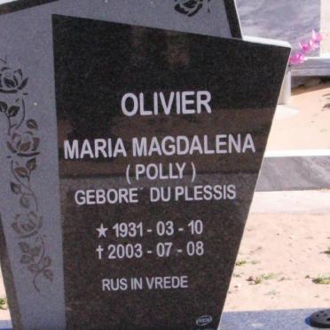 OLIVIER Maria Magdalena nee DU PLESSIS 1931-2003