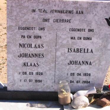 KOTZE Nicolaas Johannes 1928-1994 &amp; Isabella Johanna 1929-2004