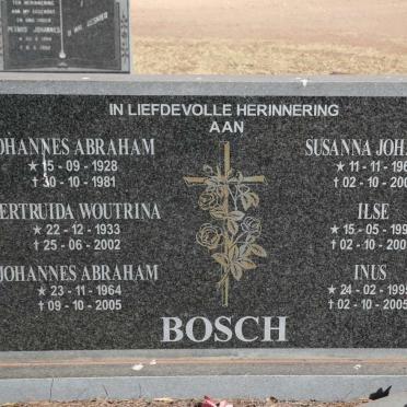 BOSCH Johannes Abraham 1928-1981 &amp; Getruida Wouterina THERON 1933-2002