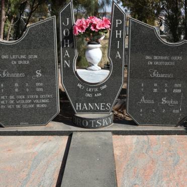 DROTSKY Johannes 1928-2003 &amp; Anna Sophia 1930- ::  DROTSKY Johannes S. 1958-1995