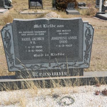 ERASMUS Sarel Jacobus W.B. 1919 -1996 &amp; Josephine Annie 1927-