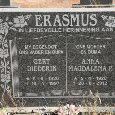 ERASMUS Gert Diederik 1920-1997 &amp; Anna Magdalena P. 1928-2012