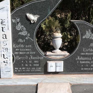 ERASMUS Gerrit Jacobus 1913-1988 &amp; Johanna CAVELL 1923-1999