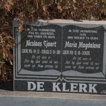 KLERK Nicolaas Tjaart, de 1926-2001 &amp; Maria Magdalena 1938-