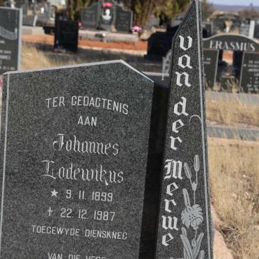 MERWE Johannes Lodewikus, van der 1899-1987
