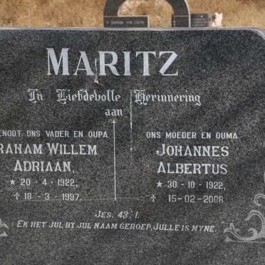 MARITZ Abraham Willem Adriaan 1922-1997 &amp; Johannes Albertus 1922-2008