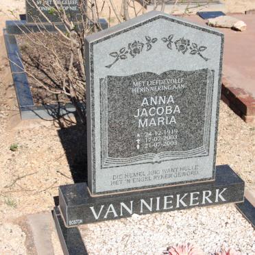 NIEKERK Anna Jacoba Maria, van 1919-2003
