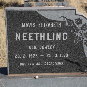 NEETHLING Mavis Elizabeth nee COWLEY 1923-1978