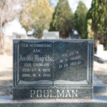POOLMAN Jacoba Magritha nee GROBLER 1926-1990