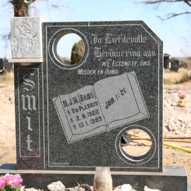 SMIT H.J.M. nee DU PLESSIS 1922-1989