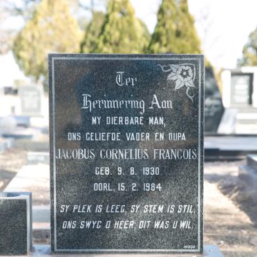 SWARTS Jacobus Cornelius Francois 1930-1984