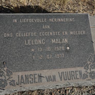 VUUREN Lelong Malan, Jansen van 1928-1977