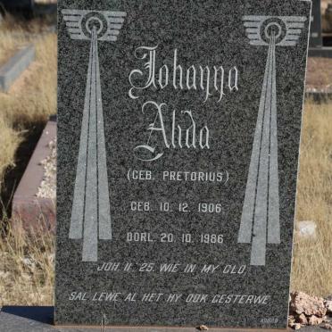 VISSER Johanna Alida nee PRETORIUS 1906-1986