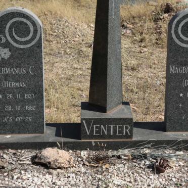 VENTER Hermanus C. 1937-1992 &amp; Magdalena J.M. 1939-