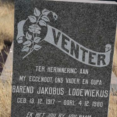 VENTER Barend Jakobus Lodewiekus 1917-1980