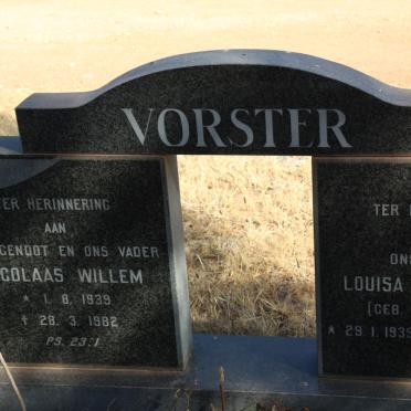 VORSTER Nicolaas Willem 1939-1982 &amp; Louisa Frederika SWANEPOEL 1939-