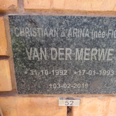 MERWE Christiaan, van der 1992-2019 & Arina FICK 1993-2019