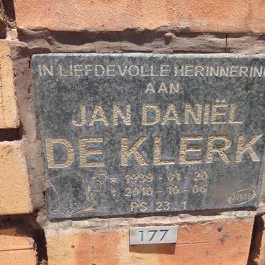 KLERK Jan Daniel, de 1939-2010