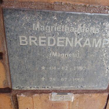 BREDENKAMP Magrieta Aletta 1907-1968