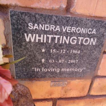 WHITTINGTON Sandra Veronica 1964-2007