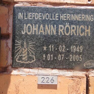 RORICH Johann 1949-2005