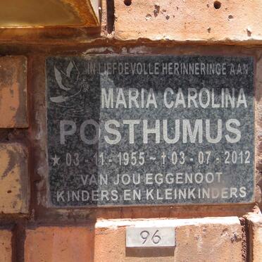 POSTHUMUS Maria Carolina 1955-2012