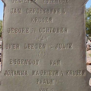 KRUGER Jan Chrustoffel 1849-1895