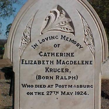 KRUGER Catherine Elizabeth Magdelene nee RALPH -1924