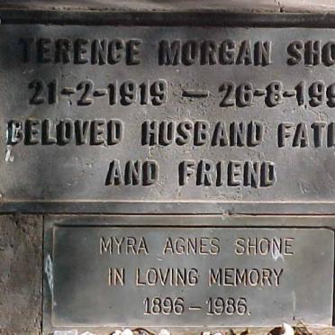 SHONE Terence Morgan 1919-1994 &amp; Myra Agnes 1896-1986