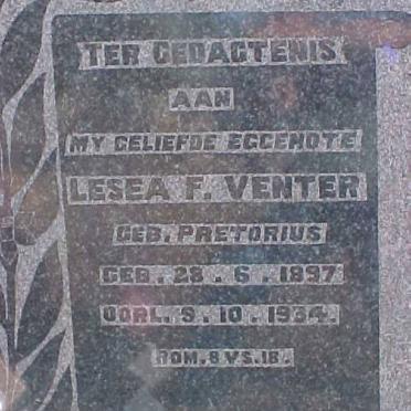 VENTER Lesea F. 1897-1934