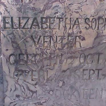 VENTER Elizabeth Sophia 1897-1900