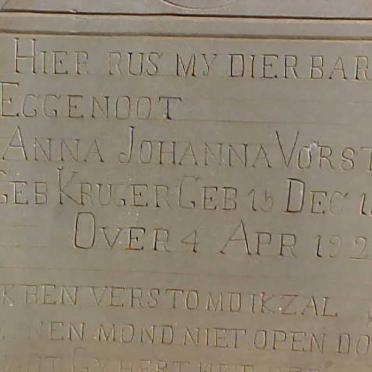 VORSTER Anna Johanna nee KRUGER 1853-1922