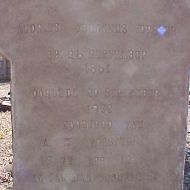 VORSTER Andries Johannus 1861-1933