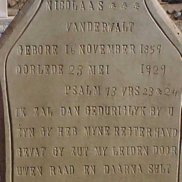 WALT Nicolaas, van der  1859-1929
