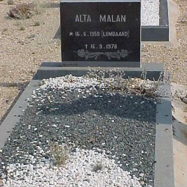MALAN Alta nee LOMBAARD 1950-1978