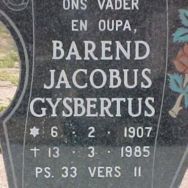 FOURIE Barend Jacobus Gysbertus 1907-1985 &amp; Martha Susanna Christina STRAUSS 1915-1984