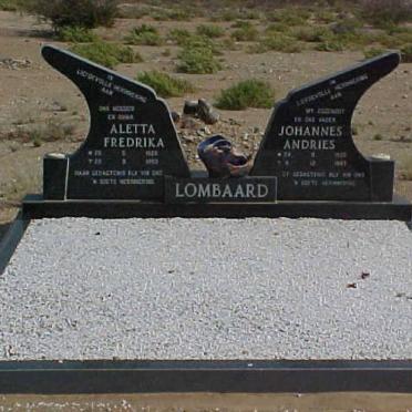 LOMBAARD Johannes Andries 1920-1987 &amp; Aletta Fredrika 1926-1993