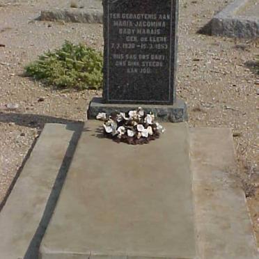 MARAIS Maria Jacomina Baby nee DE KLERK 1930-1953