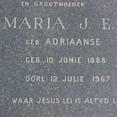SCHALKWYK Maria J.E., van nee ADRIAANSE 1888-1967