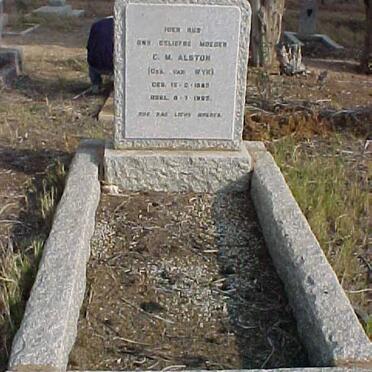 ALSTON C.M. nee VAN WYK 1882-1962