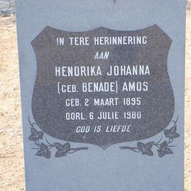 AMOS Hendrika Johanna nee BENADE 1895-1980