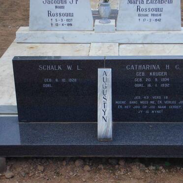 AUGUSTYN Scalk W.L. 1928- &amp; Catherina H.C.KRUGER 1934-1992