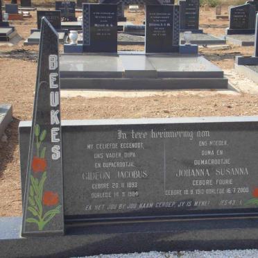 BEUKES Gideon Jacobus 1893-1984 &amp; Johanna Susanna FOURIE 1913-2000