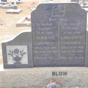 BLOM Albertus Jacobus 1903-1950 :: BLOM Christoffel Jacobus 1908-1950