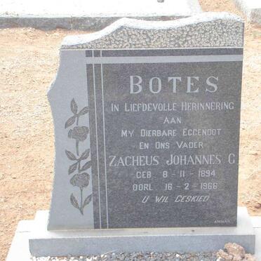BOTES Zacheus Johannes G. 1894-1966