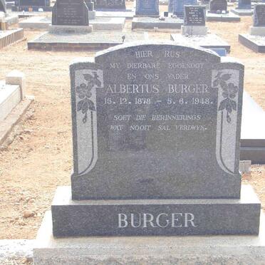 BURGER Albertus 1878-1948